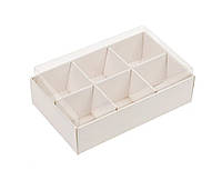 Коробка на 6 конфет с прозрачной крышкой Белая 956030 (3шт)