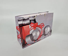 Паперові пакети великий горизонтальний 36/22/10 новорічний-15 (12 шт.)