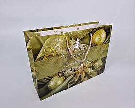 Паперові пакети великий горизонтальний 36/22/10 новорічний-19 (12 шт.)