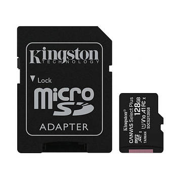 Картка пам'яті microSDXC Kingston 128 GB Canvas Select Plus Class 10 UHS-I + SD-адаптер (SDCS2/128GB)