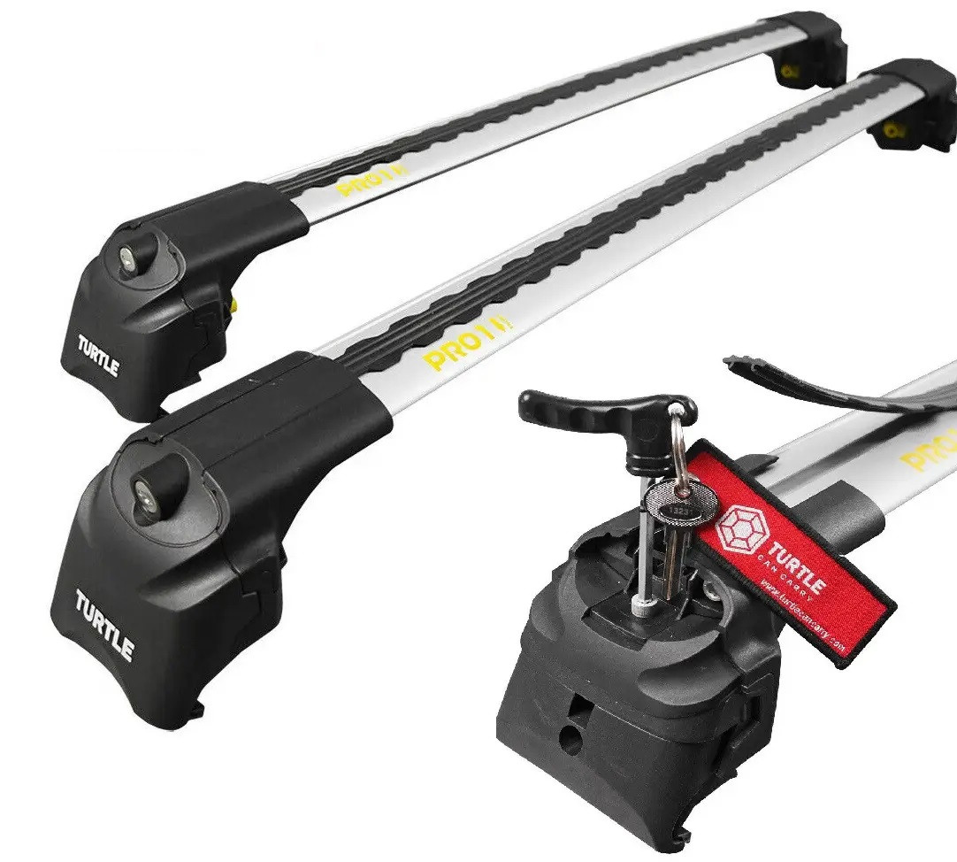 Поперечки Audi A6 C6 (2004-2011) универсал Turtle сірі. На інтегровані рейлінги, фото 1