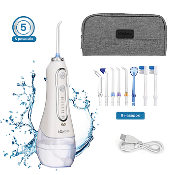Іригатор для порожнини рота H2ofloss Travel Kit HF-6 з насадками White