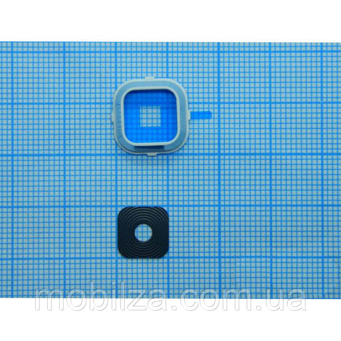 Скло камери для Samsung A500 / A5 2015 з рамкою White, фото 1