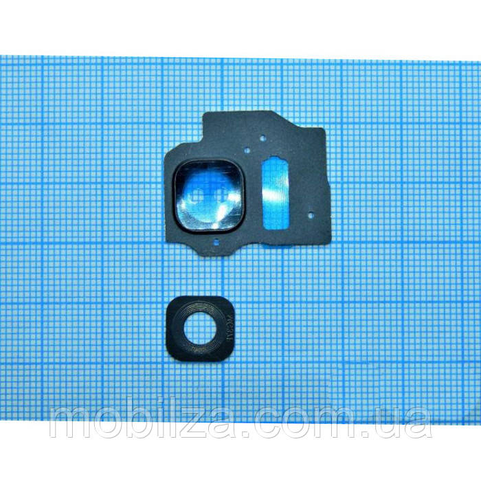 Скло камери для Samsung S8 Plus / G955 з рамкою Black, фото 1