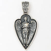 Серебряный православный кулон Ангел Хранитель V4
