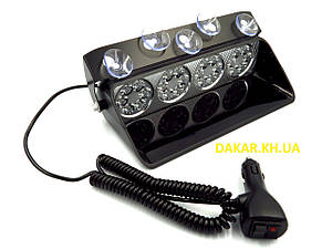 Стробоскоп автомобільний S24 на лобове скло червоно-синій/білий