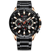 Мужские наручные часы классические черные Curren Bastion Adver Чоловічі наручний годинник класичний чорний