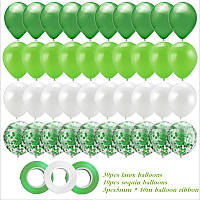 Набір 40 шт зелені латексні повітряні кульки