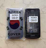 Корпус Nokia C6-01 (AAA) ( черный) (полный комплект)