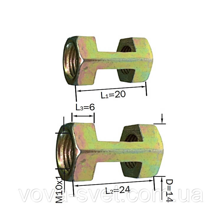 Перехідник муфта з вибіркою для дроту (на дві сторони)