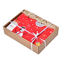 Скатертина 170х260 см новорічна святкова з пляма і водовідштовхувальним просоченням IDEIA бавовна червона, фото 3