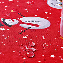 Скатертина 170х260 см новорічна святкова з пляма і водовідштовхувальним просоченням IDEIA бавовна червона, фото 4