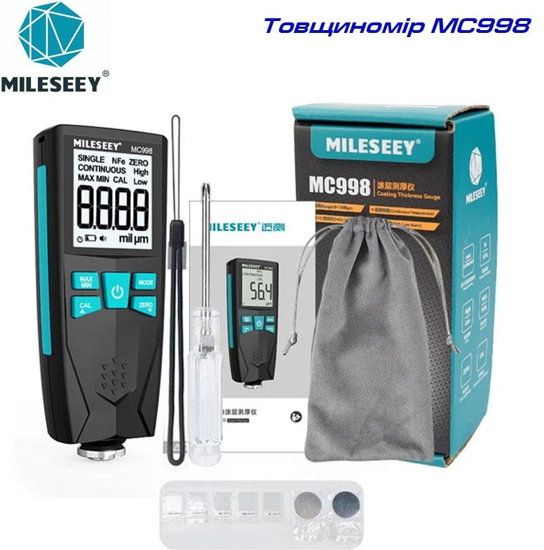 MiLESEEY MC998 товщиномір фарби, Fe/NFe, до 1500 мкм, роздільна здатність: 0,1мкм