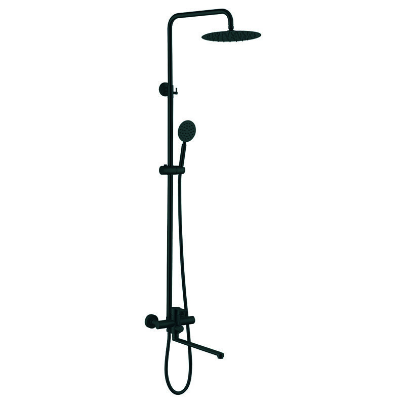Душова колона зі змішувачем Zerix DAX-006-J-35cm Black (нерж. сталь) (ZX4829)