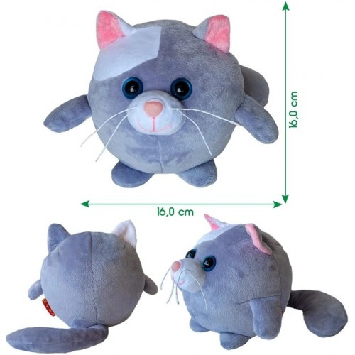 Іграшка м'яконабивна. Круглик Котик МС 090102-14 розмір 18 см