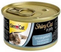 413099 GimCat ShinyCat Консервы тунец с креветками, 70 гр