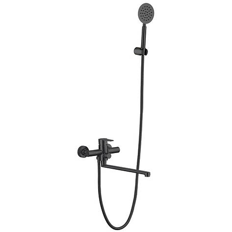 Змішувач для ванни ZERIX DAX-006 (EURO) BLACK з неірж. сталі SUS304 (кол. чорний) (ZX4816), фото 1