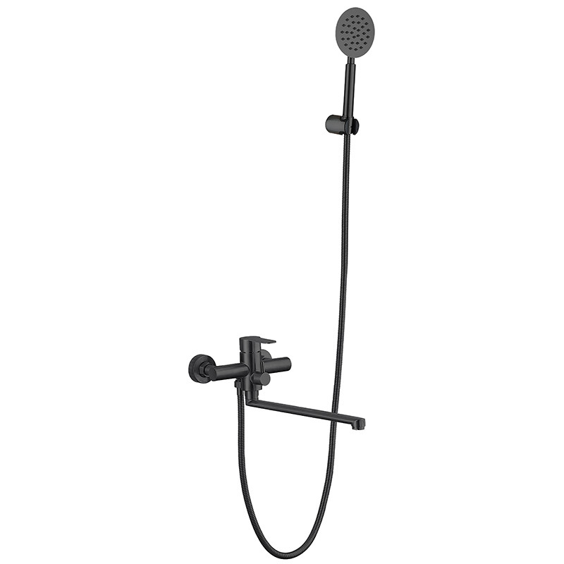 Змішувач для ванни ZERIX DAX-006 (EURO) BLACK з неірж. сталі SUS304 (кол. чорний) (ZX4816)