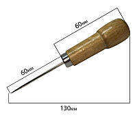 Шило деревянная ручка, 130мм(65х65), d-2,5мм,Peri, ШД-130, 57230