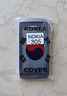 Корпус Nokia 305 (AAA) (черный) (полный комплект)