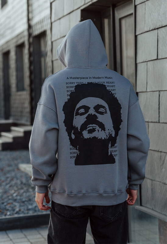 Худі сірого кольору Staff masterpiece oversize fleece