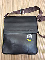 Мужская сумка 28×23×5см из экокожи черная и коричневая, планшетка мужская