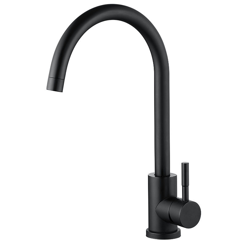 Змішувач для кухні ZERIX LUX-011 BLACK з неірж. сталі SUS304 (кв. чорний) (ZX4868)