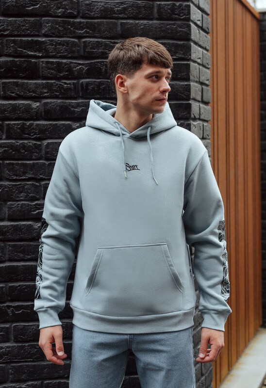 Тепле блакитне худі Staff logo & waves fleece