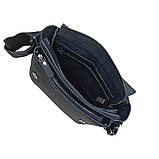 Чоловіча сумка через плече GS 23*20*7 см шкіряна флотар чорна, фото 5