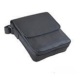 Чоловіча сумка через плече GS 23*20*7 см шкіряна флотар чорна, фото 6