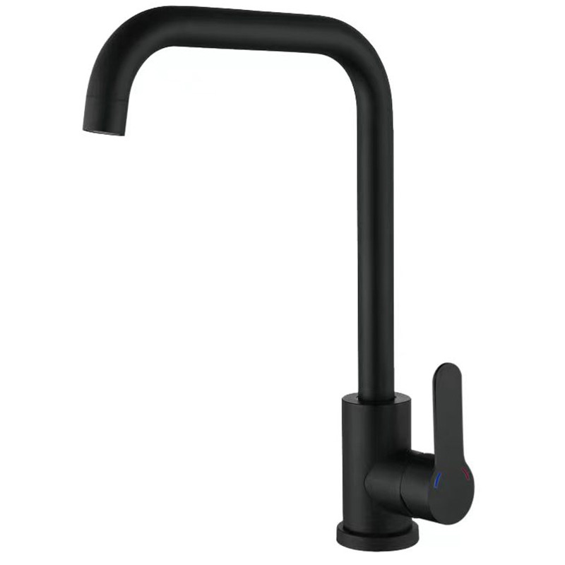 Змішувач для кухні ZERIX DAX-011-G BLACK з нерж. сталі SUS304 (кв. чорний) (ZX4818)