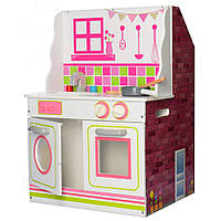 Деревянный игровой двусторонний на 3 этажа с кухней и мебелью для кукол Bambi MD 2666 Кукольный домик