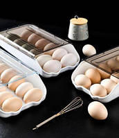 Контейнер для хранения яиц Egg storage box, на 14шт, Белый Органайзер для яиц Пластиковый лоток для яиц