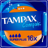 Новинка Тампоны Tampax Compak Super Plus с аппликатором 16 шт. (8001841300399) !