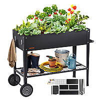 VEVOR Raised Bed with Wheels Planter Flower Box Garden Planter Terrace Vegetable Beet Garden Beet Planter