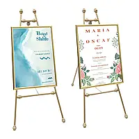 2 Pieces Easel Iron Art Easel Tripod Stand Oil Painting Easel Display Stand Advertising Photo Poster Holder