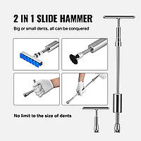 EVOR 107 Piece Dent Repair Kit Suction Cup Lifter Bridge Dent Puller 2 in 1 Slide Hammer, 50 x Puller Tabs & 6