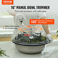 VEVOR 16" Harvester Manual Trimmer Leaf Bowl Trimmer with Net Bag and 3 Types of Stainless Steel Blades for