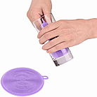 Силіконова губка-щітка для миття посуду фіолетова 11,5 см