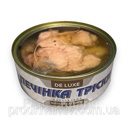 Печінка тріски натуральна Valmis Premium 230 грамів Латвія (ключ + прозора кришка), фото 3