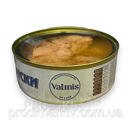 Печінка тріски натуральна Valmis Premium 230 грамів Латвія (ключ + прозора кришка), фото 4