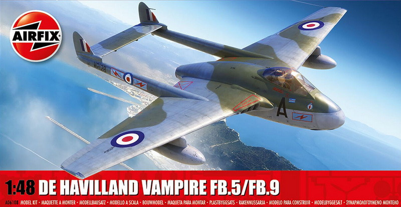 Пластикова модель 1/48 Airfix 6108 De Havilland Vampire FB.5/FB.9