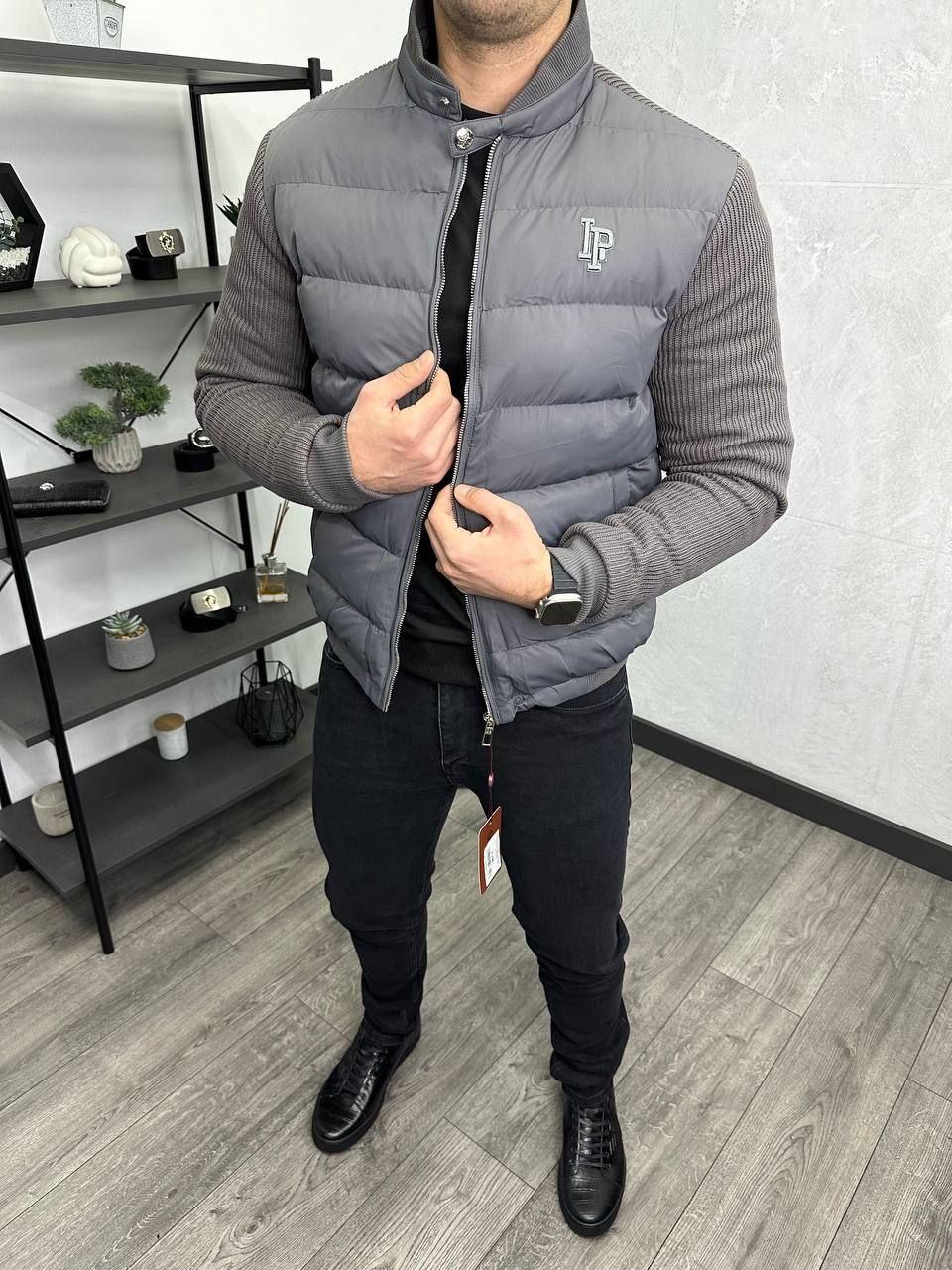 Чоловіча куртка демісезонна Loro Piana H3951 сіра 56/3XL