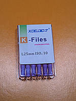 Ендодонтичні ручні K-Files Xceldent 25мм №10, 6шт, К-файли 010 25мм
