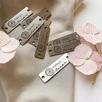 Индивидуальные металлические этикетки для одежды, металлический логотип бренда, этикетки для одежды из металла