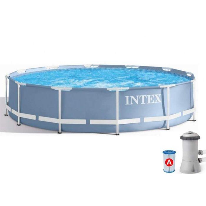 Басейн каркасний INTEX 26712 з насосом і фільтром, 366 х 366 х 74 см, фото 1