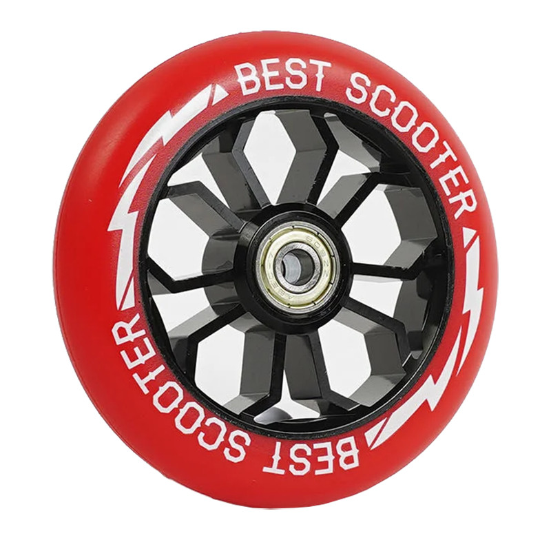 Колесо для трюкового самоката BestScooter CX-5233, алюміній, 110 мм PU, Червоне Неон