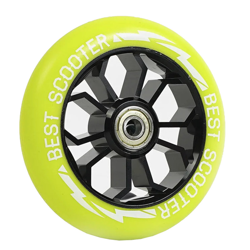 Колесо для трюкового самоката Best Scooter CX 2011, алюміній, 110 мм PU, Жовте Неон