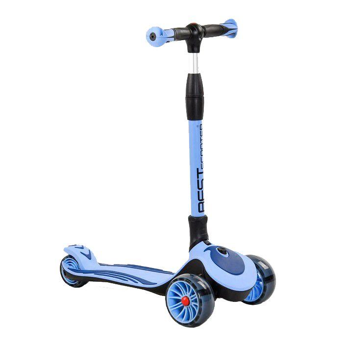 Самокат триколісний Best Scooter С-0382, складне алюмінієве кермо, колеса PU зі світлом, Бузковий