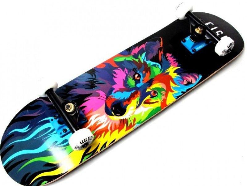 Скейтборд дерев'яний з малюнком 31" Fish Skateboard wolf